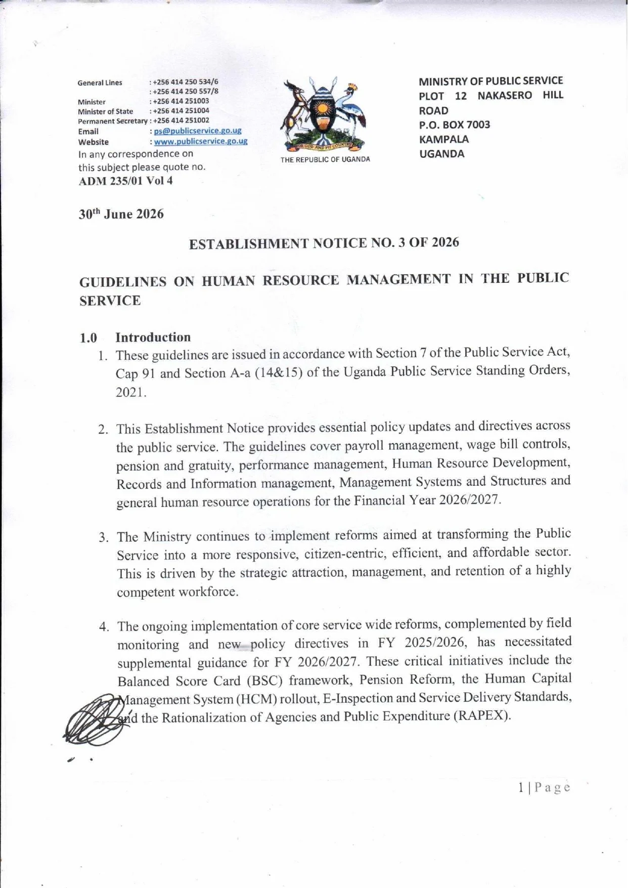 ESTABLISHMENT NOTICE NO. 3 OF 2026- GUIDELINES ON HUMAN RESOURCE MANAGEMENT IN THE PUBLIC SERVICE-1_page-0001