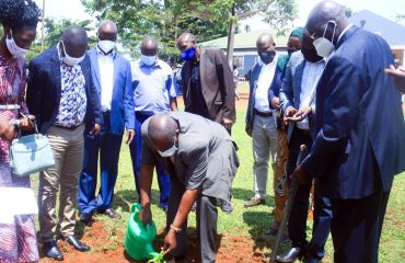 The Minister of Public Service was in Bugunga Village in Kapyanga subcounty in Bugiri District yesterday, monitoring progress of the NSDS.he interacted with the citzens who are directly impacted by the services government provides. At Bugiri District headquarters after interacting with service providers , he planted a tree infront of the administration in memory of the visit.