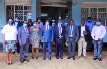 Group photo of Hon. Minister of state David Krubanga together with the Tecnical staff amd Meteorelogical Authority on 1st O ctober 2020.